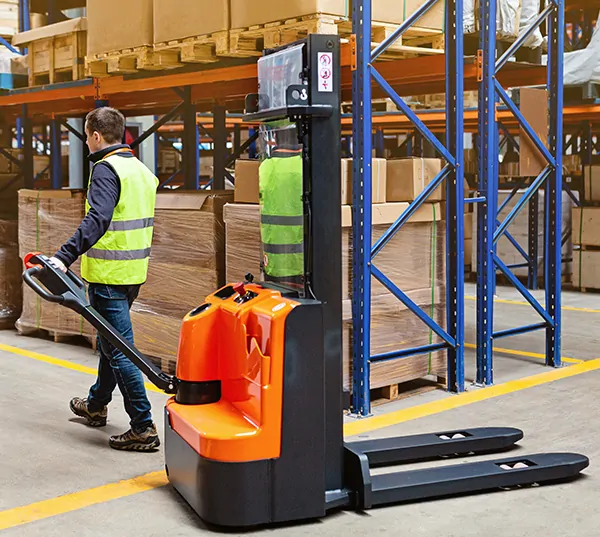 Forklift Operator with pallet Walkie